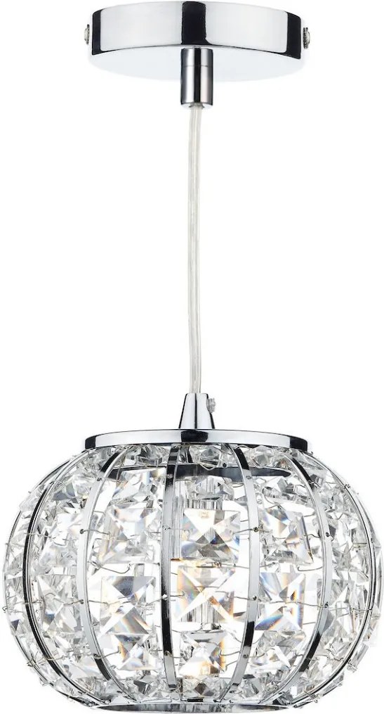 DAR LIGHTING RAE0150 RAE Kristály Függesztett Lámpa Csiszolt Króm G9 IP20