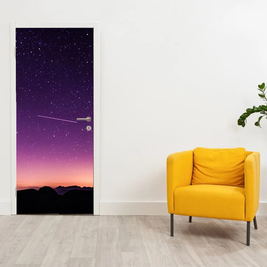 Fotótapéta ajtóra - Égbolt hullócsillaggal (95x205cm)