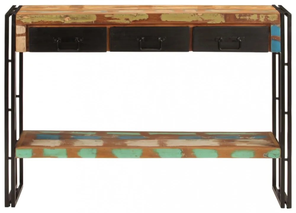 tömör újrahasznosított fa tálalóasztal 110x30x76 cm