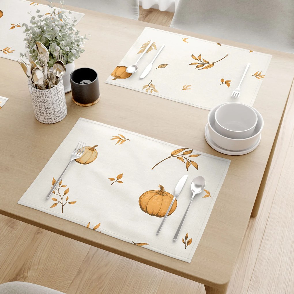 Goldea pamut reggeliző alátét - őszi tökök és levelek - 2db 30 x 40 cm