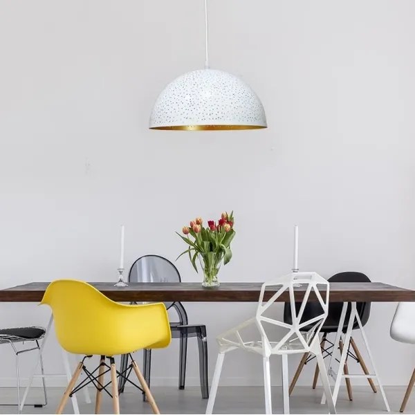 Csillár zsinóron 1xE27/60W/230V átm. 30 cm fehér