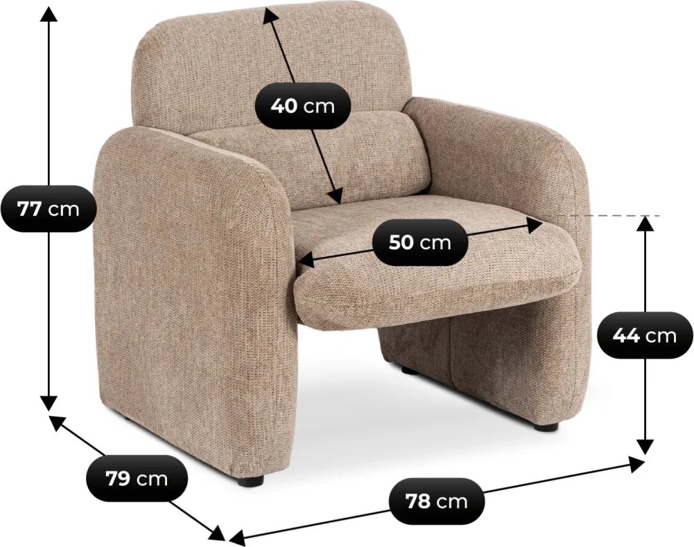 Pihenőfotel sötétbézs színben TOGO