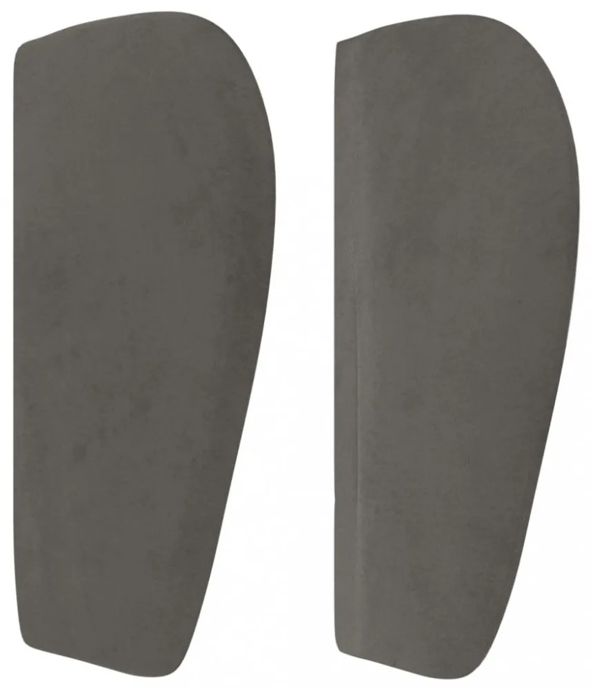 sötétszürke bársony fejtámla szárnyakkal 103x23x78/88 cm
