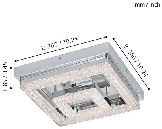 Eglo 95659 - FRADELO LED mennyezeti lámpa 12W, 230V