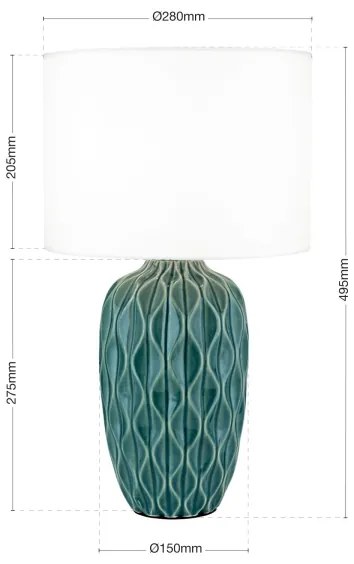 Orion - TORTUGA asztali lámpa 1xE27/40W/230V zöld/fehér