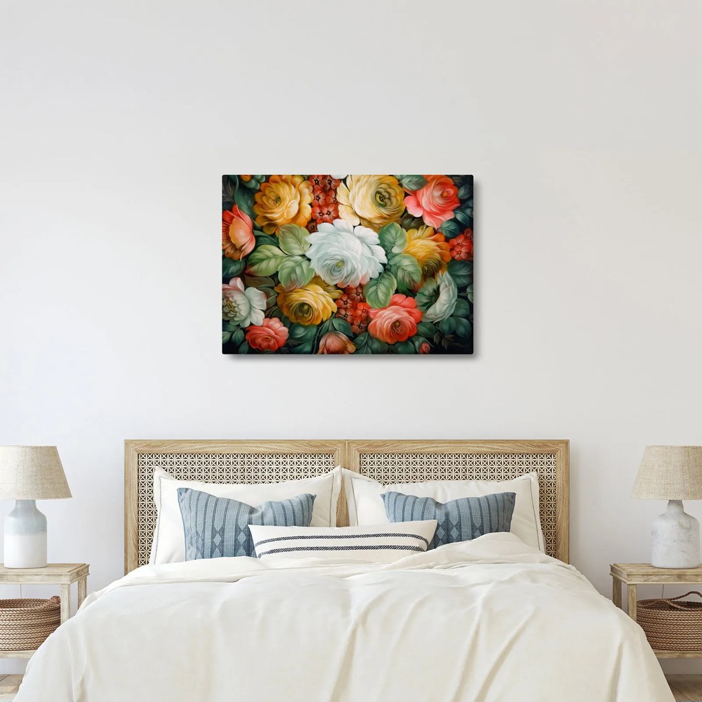 A festett virágcsokor képe (70x50 cm)