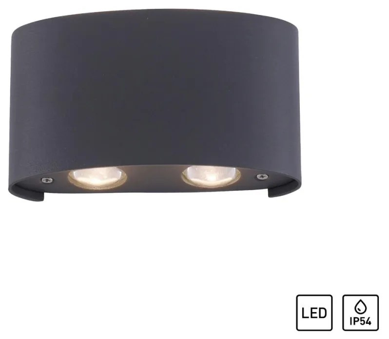 ZUMA LINE 9487-13 CARLO Modern Kültéri Fali Lámpa Antracit LED IP44