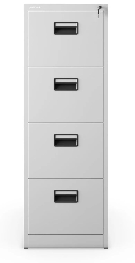 Fém irattartó szekrény, 4 fiókos SARA V4, 460 x 1320 x 620 mm, szürke