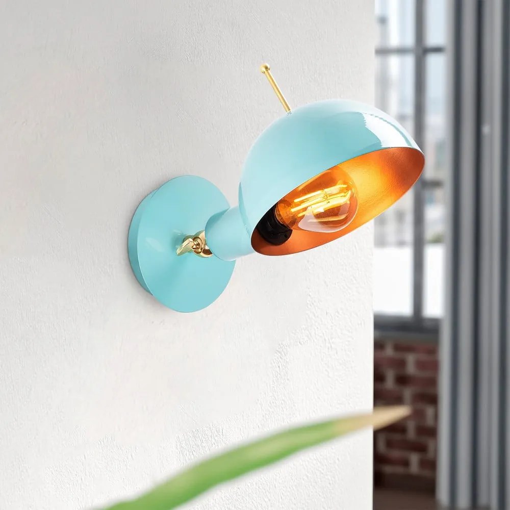 Világoskék-bronzszínű fali lámpa ø 15 cm Sivani – Opviq lights