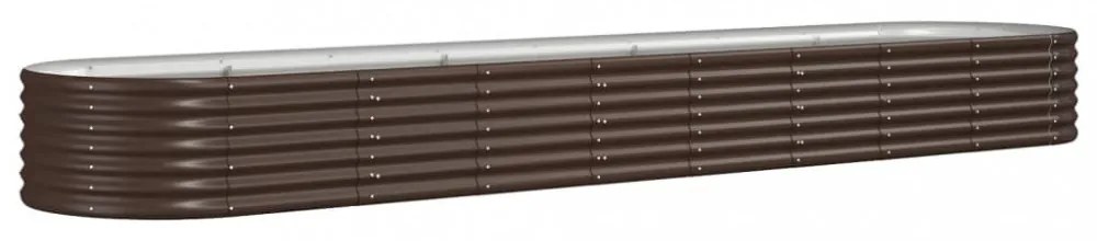 barna horganyzott acél kerti magaságyás 368x80x36 cm