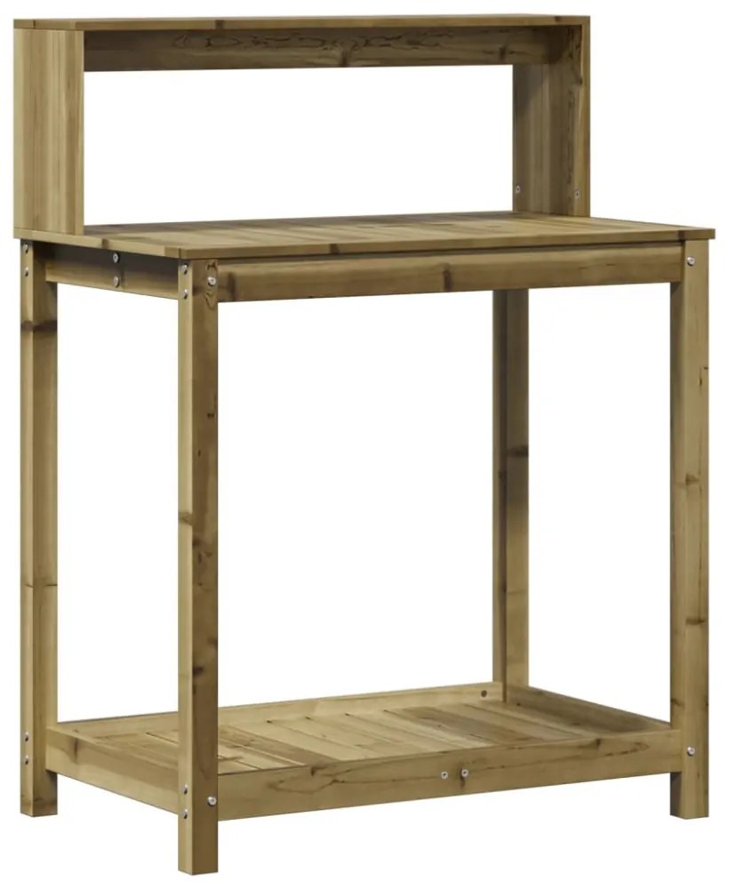 impregnált fenyőfa ültetőasztal polcokkal 82,5 x 50 x 109,5 cm