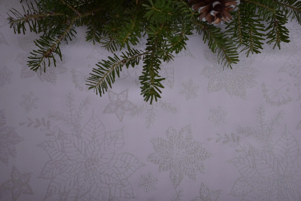 Abrosz Foltálló 140X180 CM Fehér Ezüst Betlehemi Csillag Karácsony Körül