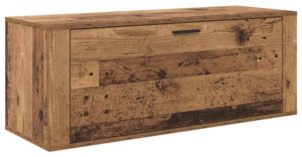 Cipőszekrény polcokkal ajtóval Régi fa 100 x 35 x 38 cm Faanyag