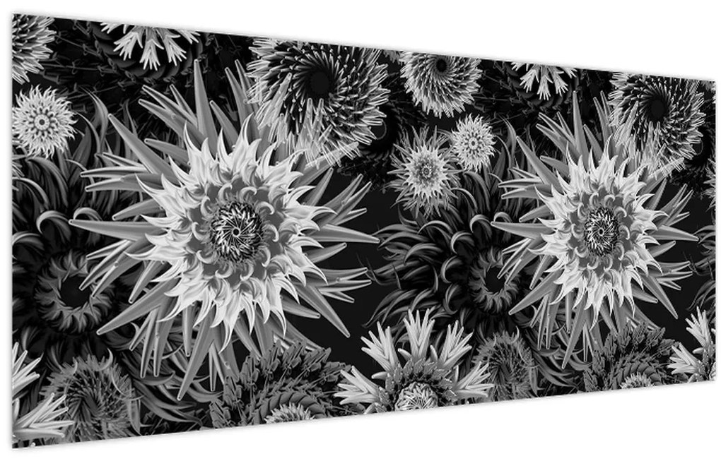 Kép - Fekete és fehér gyűszűvirág (120x50 cm)