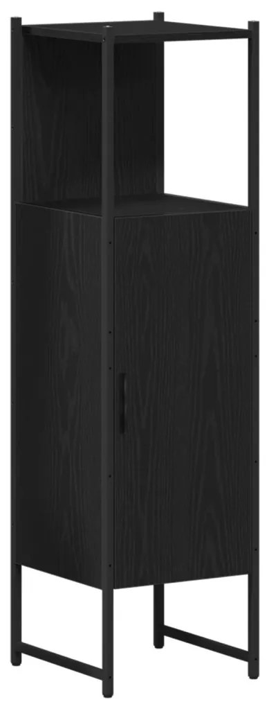 vidaXL Fürdőszoba bútor szett polcokkal 4 pcs Fekete tölgy Faanyag