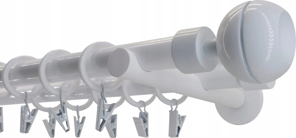 Dupla függönykarnis Fém 19+19mm Fehér 160cm Optic Gömb