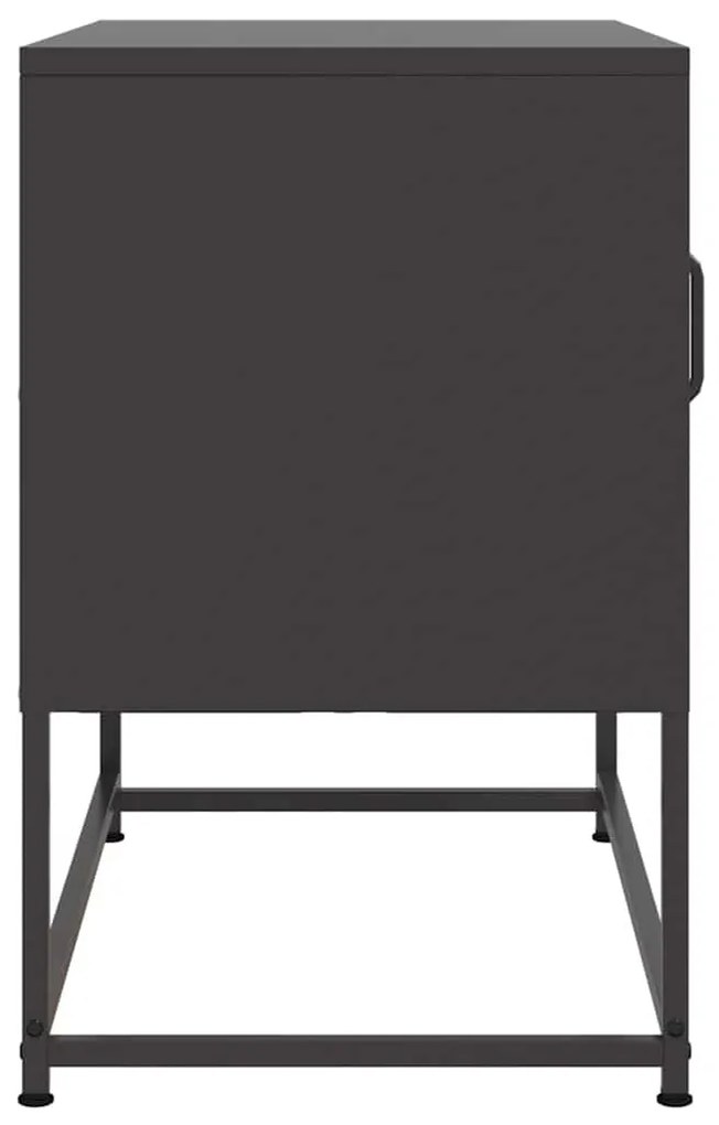 fekete acél TV-szekrény 68 x 39 x 60,5 cm
