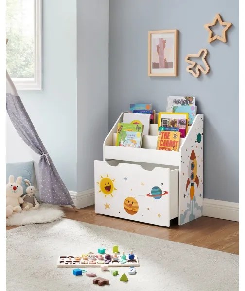Gyerek könyvespolc fiókkal ANET fehér