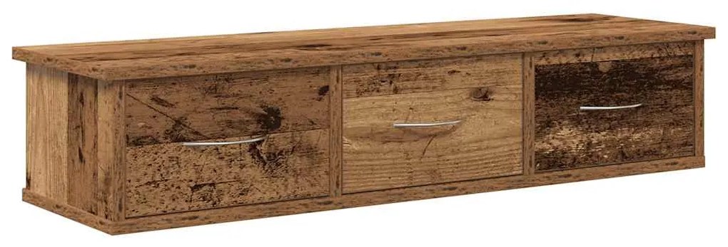 antik fa színű szerelt fa faliszekrény 88x26x18,5 cm