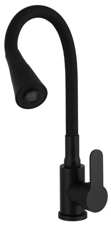 Gamma Flex 3000, szabadon álló mosogató csaptelep rugalmas karral, fekete, GMA-BFX-3000BK