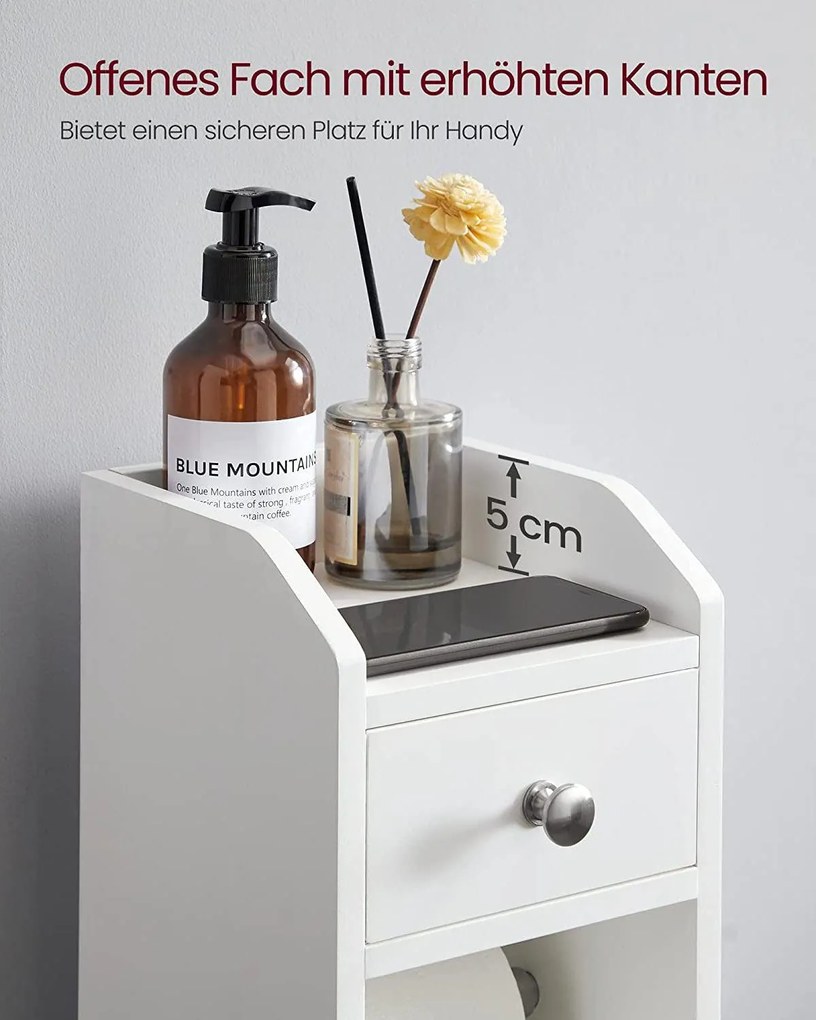 Fürdőszoba szekrény, 20 x 76,7 x 18 cm, fehér