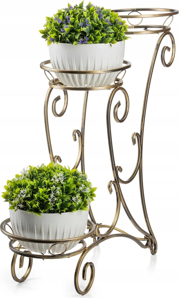 Fiorina virágtartó 3 virágcseréphez fém háromszintes virágtartó állvány 79 cm