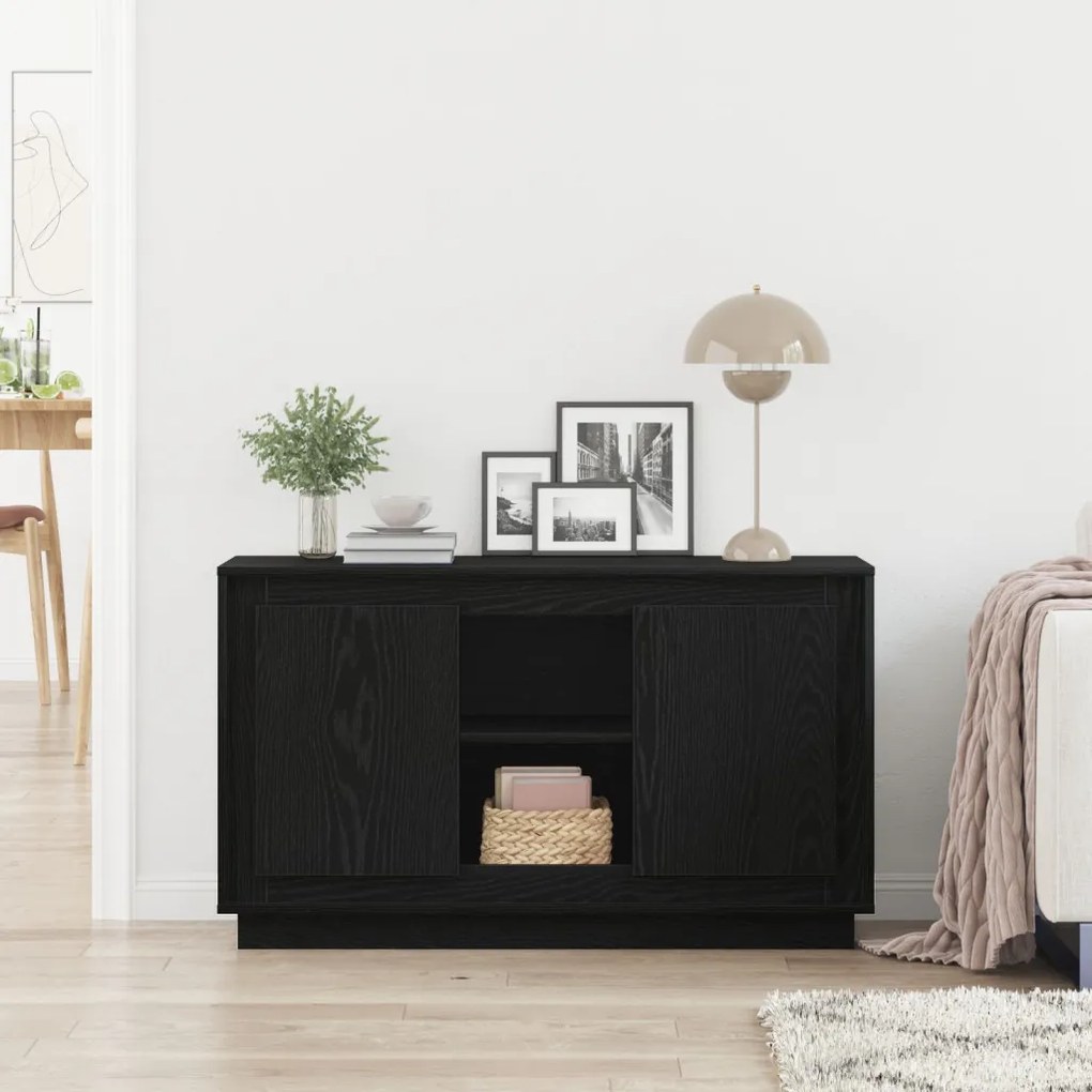 Fekete tölgy oldalszekrény 102x35x60 cm Mérnöki fa