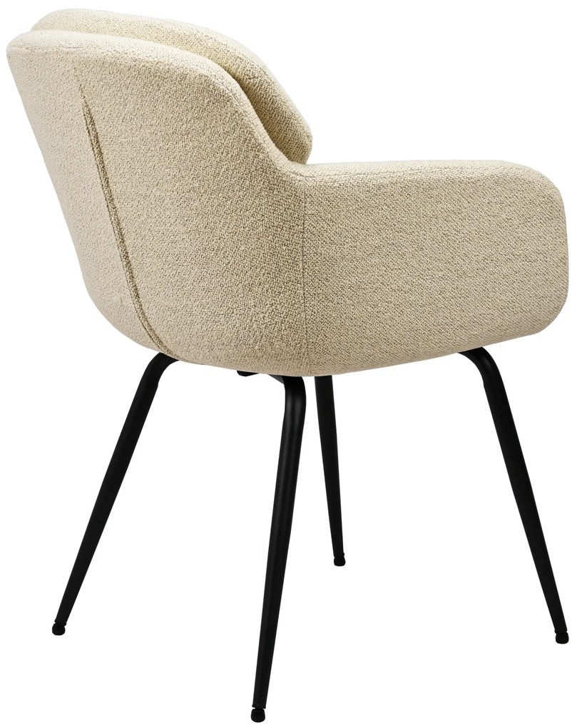 MAZZONI EXPORT GEORGIA Krémszínű (Monza 90 szövet) - MODERN KÁRPITOZOTT BOUCLÉ SZÉK NAPPALIBA/ÉTKEZŐBE/LOFT IRODÁBA