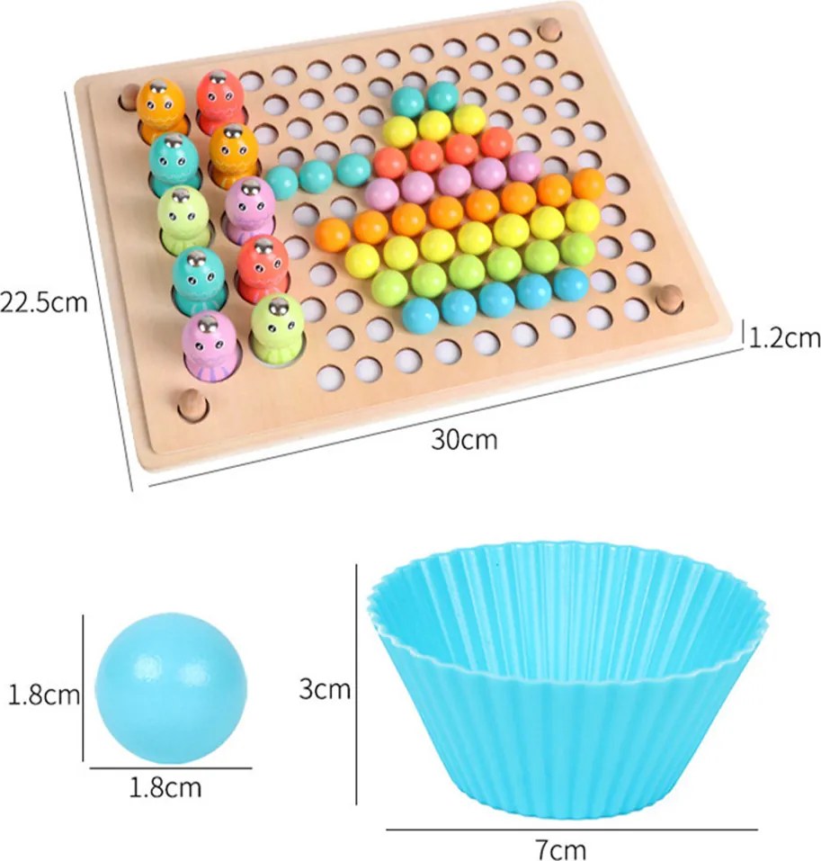 2 az 1-ben Montessori fajáték horgászás és golyós kirakó