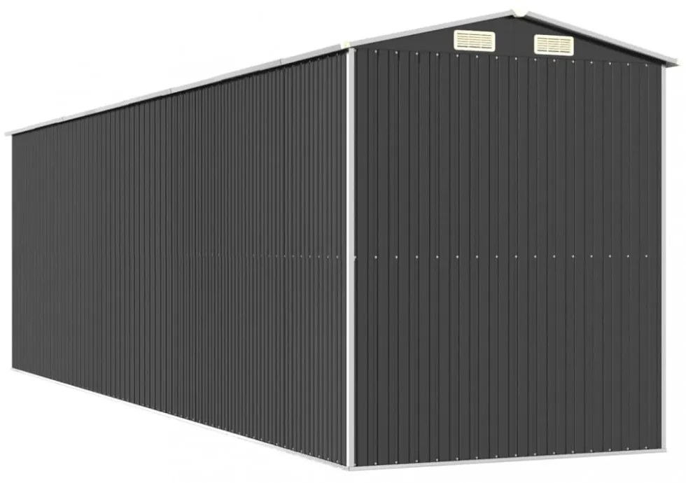 antracitszürke horganyzott acél kerti fészer 192 x 689 x 223 cm