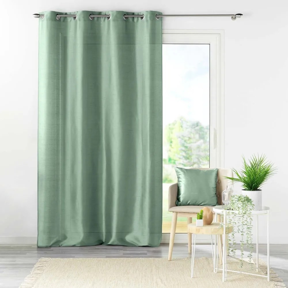 Zöld szatén függöny 140x240 cm Shana – douceur d'intérieur