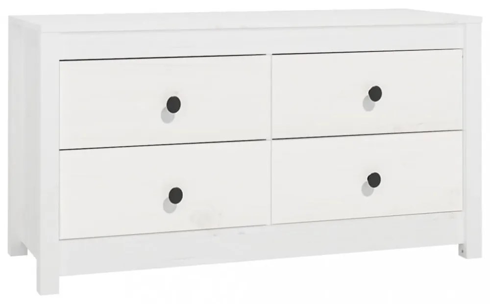 fehér tömör fenyőfa kisszekrény 100x40x54 cm