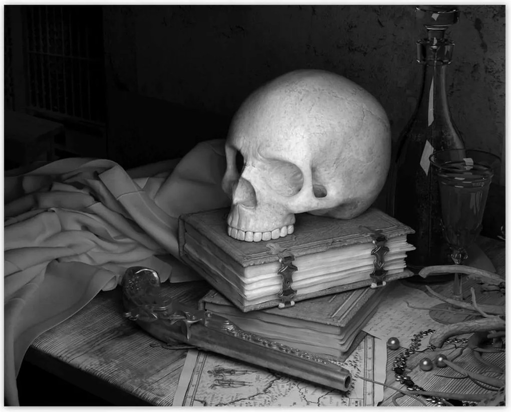 Poszterek 50x40 Koponya Varázspisztoly