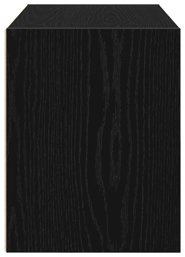 fekete tölgy szerelt fa szekrény 2 fiókkal 60 x 31 x 40 cm
