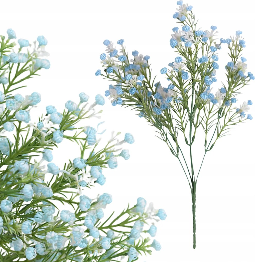 Mesterséges Gipszkarton Kék Mesterséges Virágok Csokor Váza 48cm 1db