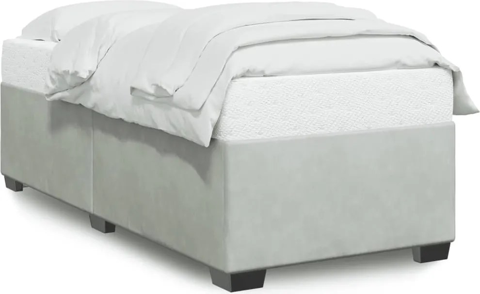 vidaXL világosszürke bársony ágykeret matrac nélkül 90x200 cm