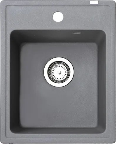 Quadro 40 Metalac 372983 Gránit Mosogatótálca - Extra mély, Egymedencés, Négyzet, Grafit