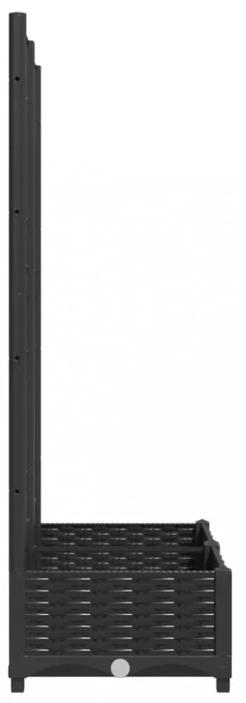 fekete kerti virágláda ráccsal 80x40x121,5 cm PP