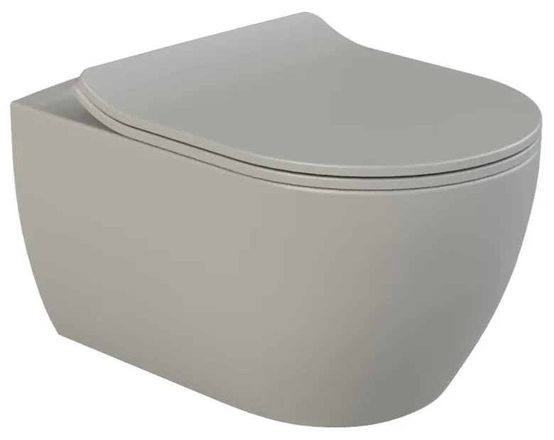 CeraStyle CITY fali WC - MATT SZÜRKE - rimless - perem nélküli - rejtett szerelésű - mély öblítés