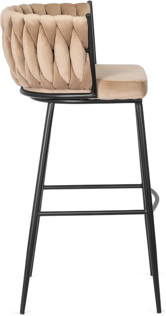 Elegáns Bárszék Bézs Bársony Kárpittal. FLORES