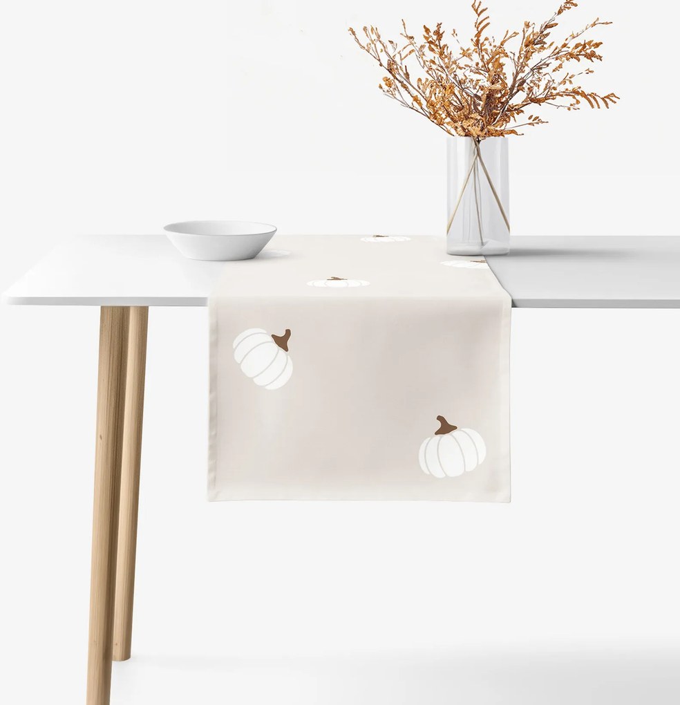 Goldea pamut asztali futó - tök krémszínű alapon 50x180 cm