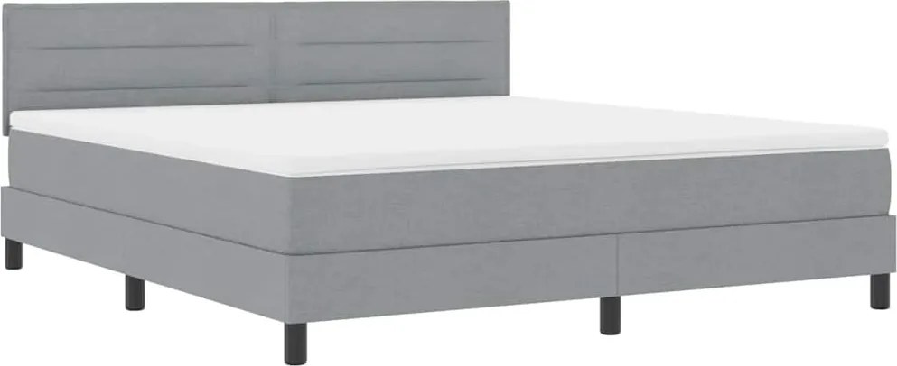 vidaXL Boxrugós ágy matracmal leddel Világosszürke 180 x 200 cm szövet