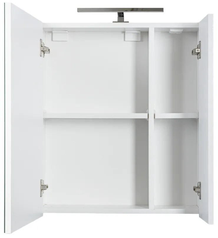 PIRAMIDA AKVA Tükrös fürdőszobai szekrény - 2 ajtós kivitel - LED világítással - 60 x 69 x 13 cm