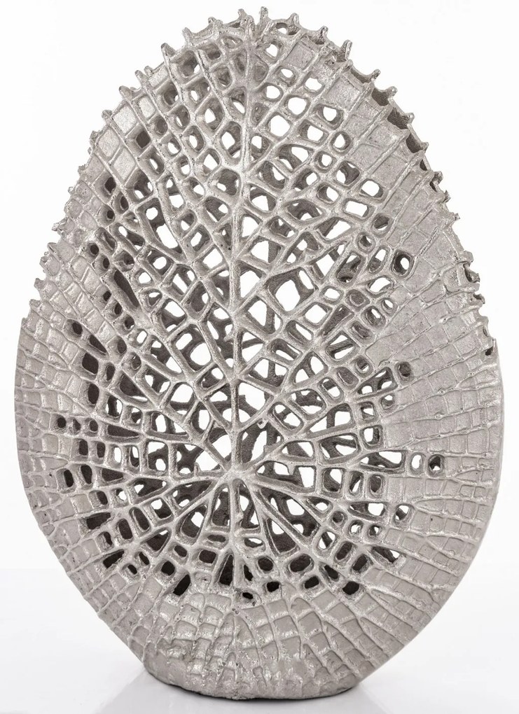 Loyd design áttört ezüst rusztikus ovális tojás formájú asztali dekoráció 45x33x12cm