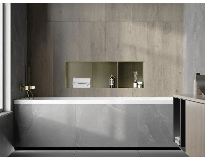 Mexen X-Wall-NR, falra szerelhető polc gallér nélkül 90 x 30 cm, fényes arany, 1951903010S