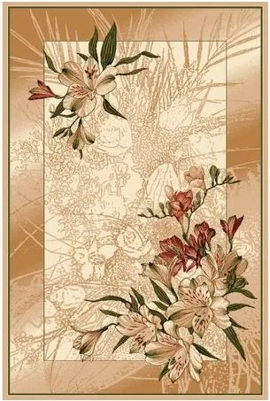 Szőnyeg barna árnyalatú virágok