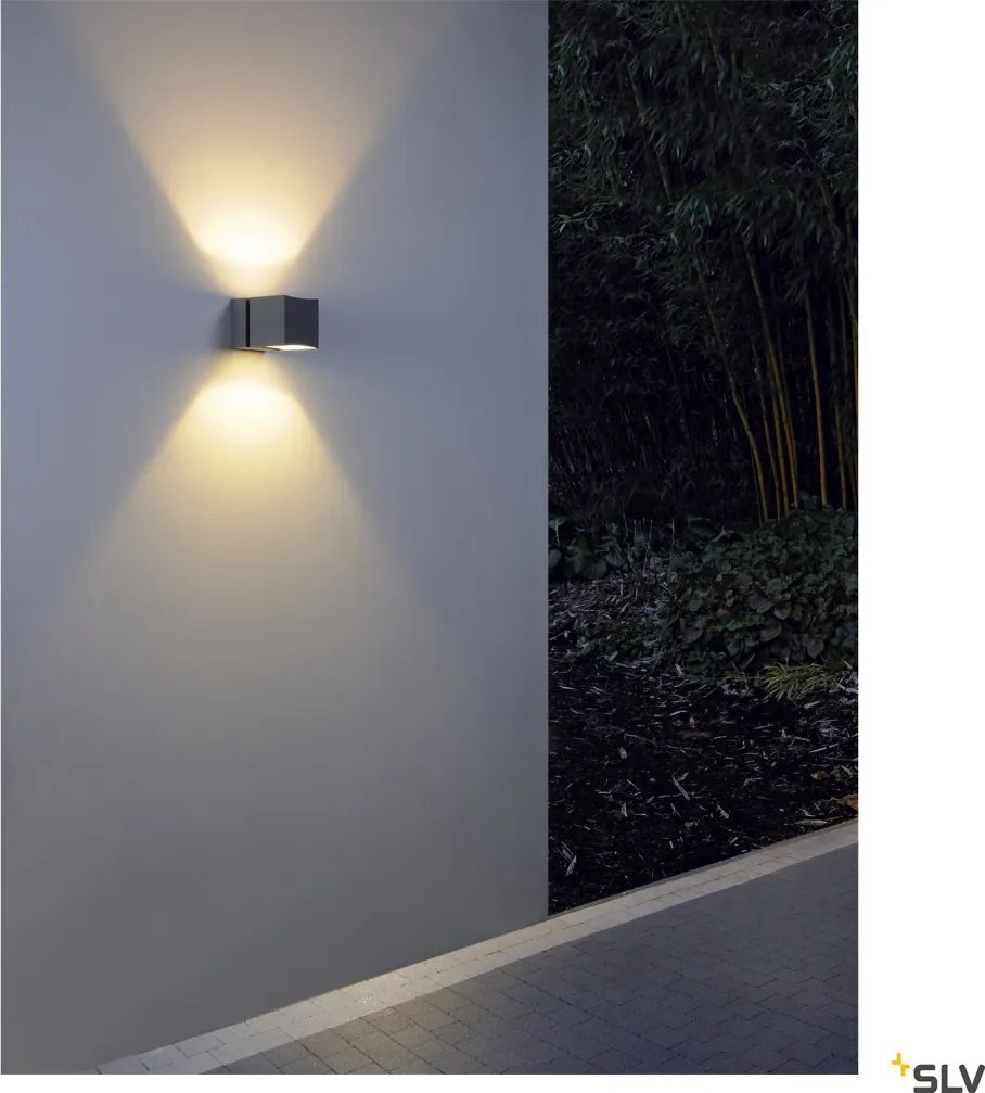SLV 1000335 SQUARE Modern Kültéri Fali Lámpa Szürke G9 IP44