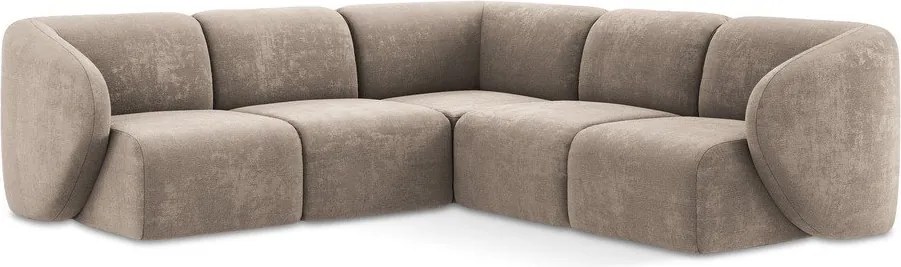 Világosbarna zsenília sarokkanapé Lani – Makamii