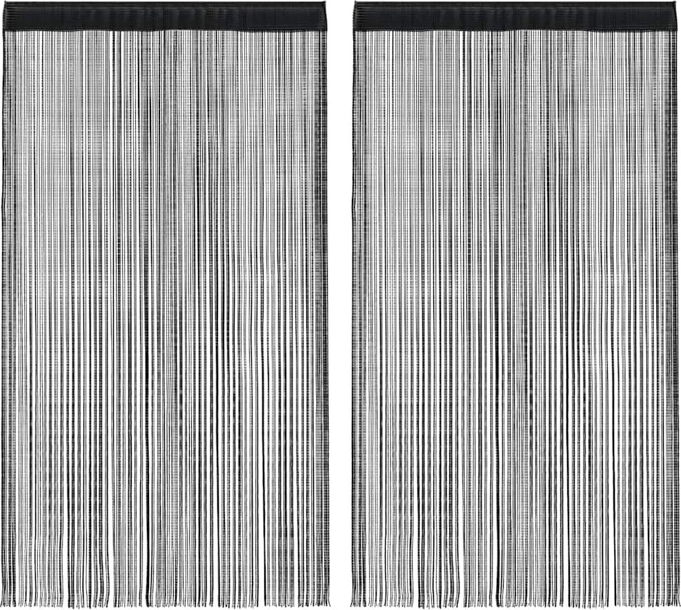 vidaXL 2 db fekete zsinórfüggöny 140 x 250 cm