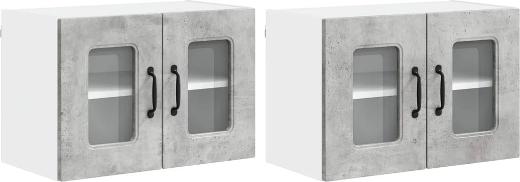 vidaXL Konyhaszekrény Kalmar 2 pcs Beton Szürke 60 x 31 x 40 cm